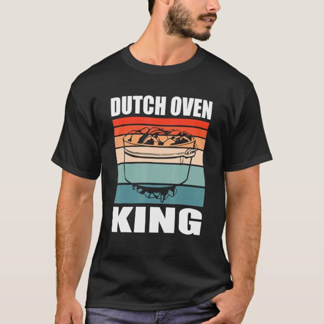 Dutch Oven King Firepot Cooking Grilling T-Shirt (Front)