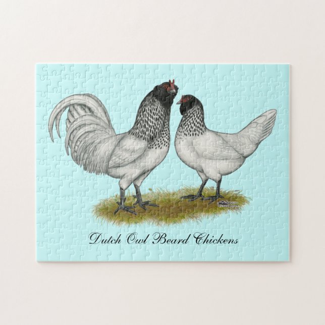 Dutch Owl Beard Chickens Jigsaw Puzzle (Horizontal)