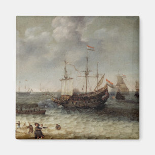 Dutch port near Brill city in Netherlands Magnet