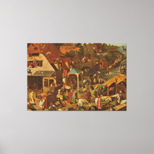 Dutch Proverbs (Netherlandish Proverbs) (1559) Canvas Print