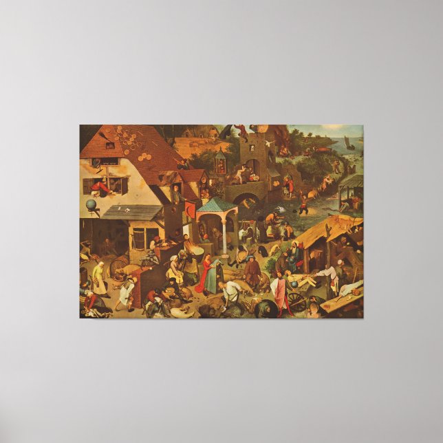 Dutch Proverbs (Netherlandish Proverbs) (1559) Canvas Print (Front)