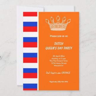 Dutch Queen's day (Koninginnedag) Invitation