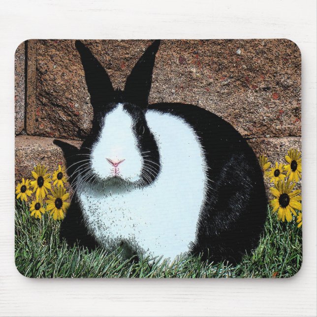 Dutch rabbit digital artwork mousepad (Front)