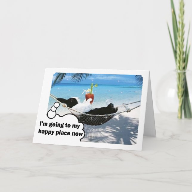 Dutch rabbit on happy place card (Front)