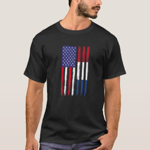 Dutch Roots Half American Flag Patriotic Dutch T-Shirt