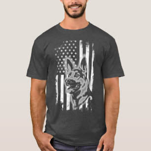 Dutch Shepherd American Flag  Patriotic Dog Gift T-Shirt
