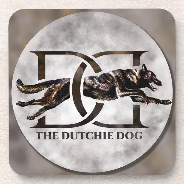 Dutch Shepherd - Dutchie Illustration Coaster (Front)