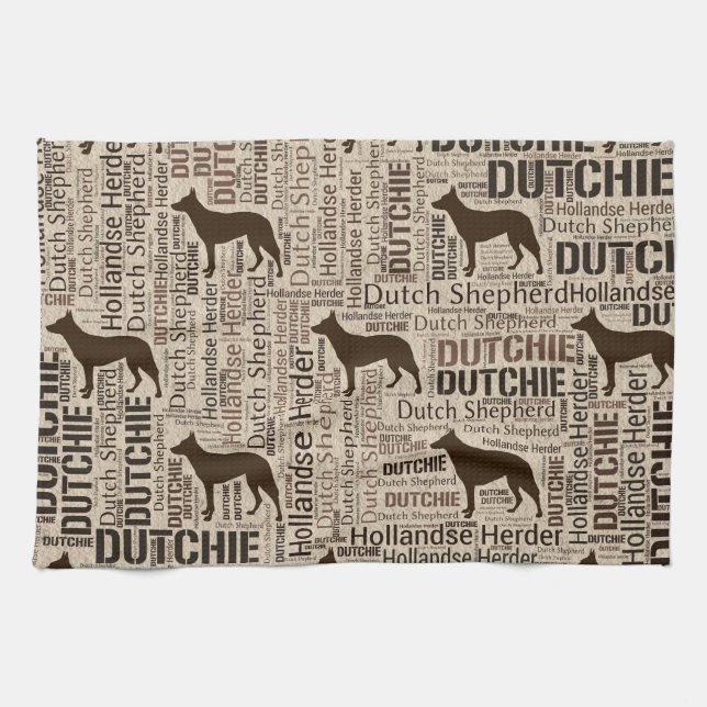 Dutch Shepherd - Hollandse Herder - Dutchie Tea Towel (Horizontal)