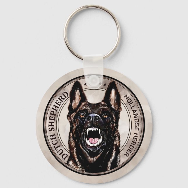 Dutch Shepherd -Hollandse Herdershond  Key Ring (Front)