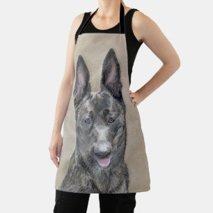Dutch Shepherd Painting - Cute Original Dog Art Apron