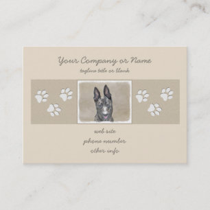 Dutch Shepherd Painting - Cute Original Dog Art Business Card