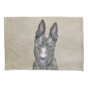 Dutch Shepherd Painting - Cute Original Dog Art Pillowcase