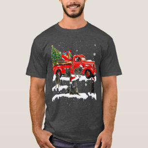 Dutch Shepherd Riding Red Truck Xmas Merry T-Shirt