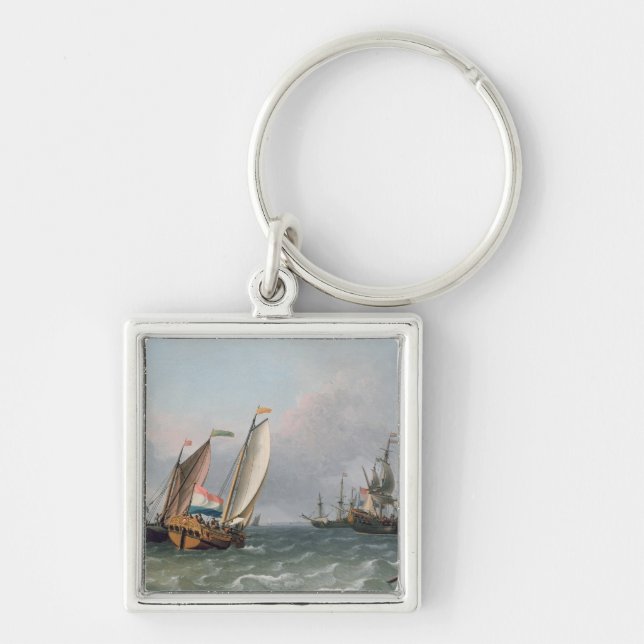 Dutch Shipping in a Choppy Sea Key Ring (Front)
