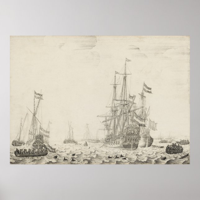 Dutch Ships - Willem van de Velde Fine Art Poster (Front)