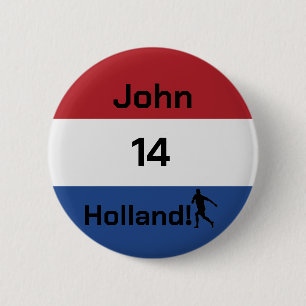 Dutch Soccer, customisable     6 Cm Round Badge