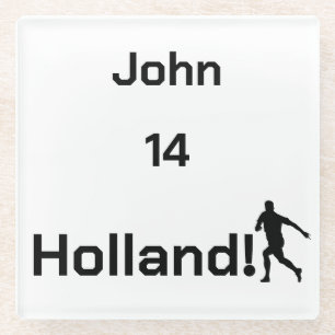Dutch Soccer, customisable    Glass Coaster