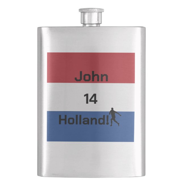 Dutch Soccer, customisable     Hip Flask (Front)
