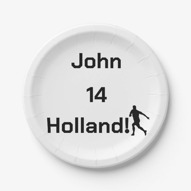 Dutch Soccer, customisable     Paper Plate (Front)