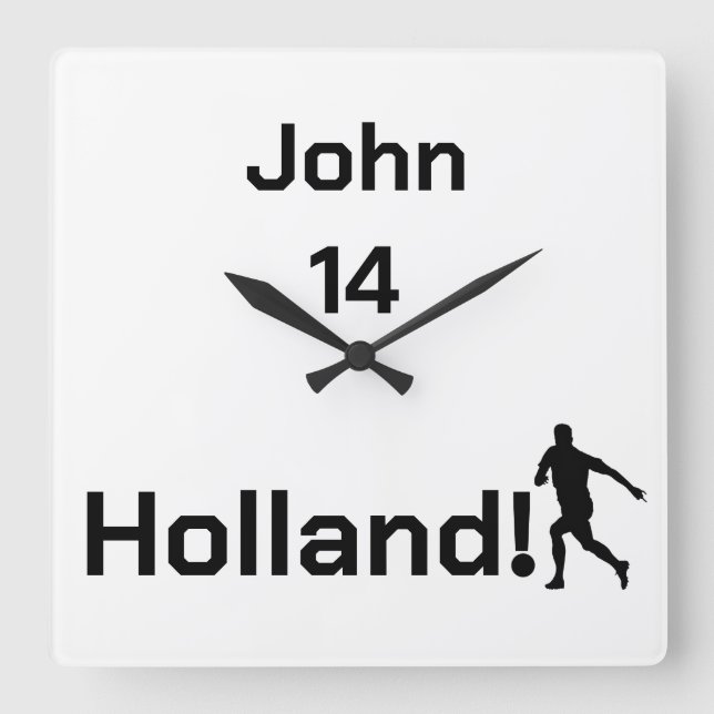 Dutch Soccer, customisable    Square Wall Clock (Front)