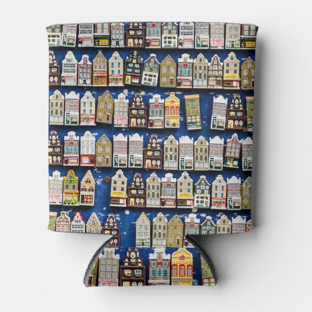 Dutch souvenirs, Amsterdam street scene. Can Cooler (Front)