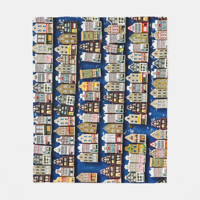 Dutch souvenirs, Amsterdam street scene. Fleece Blanket (Front)