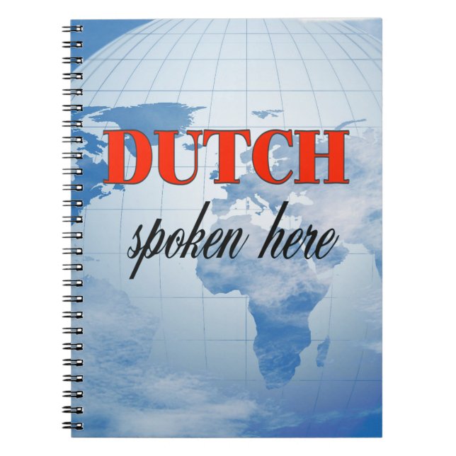 Dutch spoken here cloudy earth spiral notebook (Front)