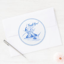 Dutch Style Delft Blue Frogs and Bird Thank You