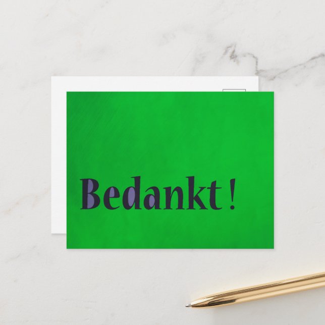 Dutch Thank You Note Postcard (Front/Back In Situ)