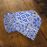 Dutch Tiles - 3D Effect Blue and White Vintage Tie<br><div class="desc">Blue and white tiles in a vintage style such as those found in old Dutch interiors or rural country kitchens. The slightly raised effect to each ceramic tile creates the impression of sunken grout lines, making this a fun novelty choice. The classic cobalt blue prints add old-world charm and elegance...</div>