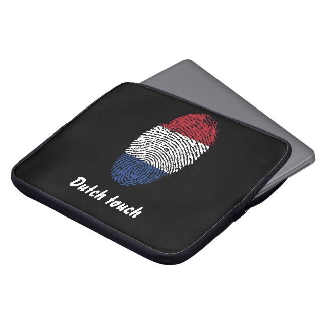 Dutch touch fingerprint flag laptop sleeve (Front Top)