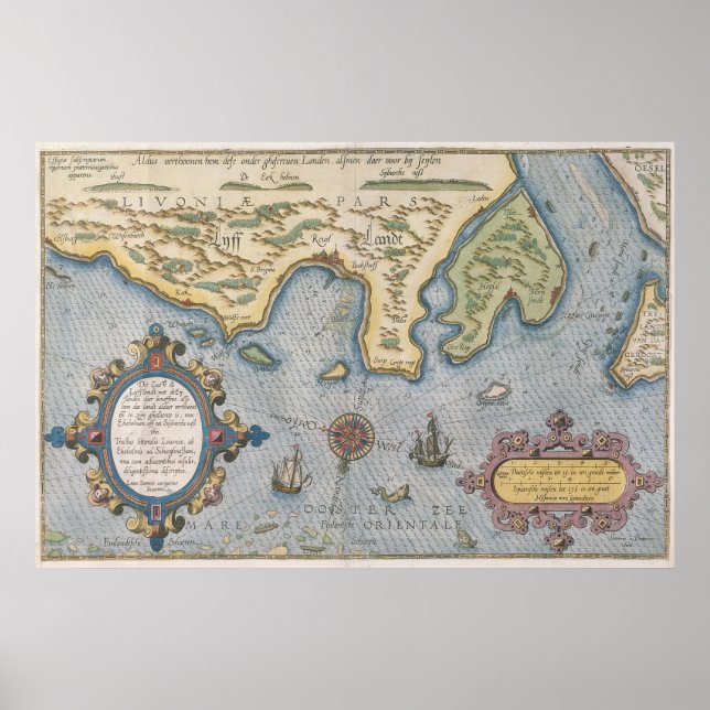 Dutch Trade map of the Baltic Sea Poster (Front)