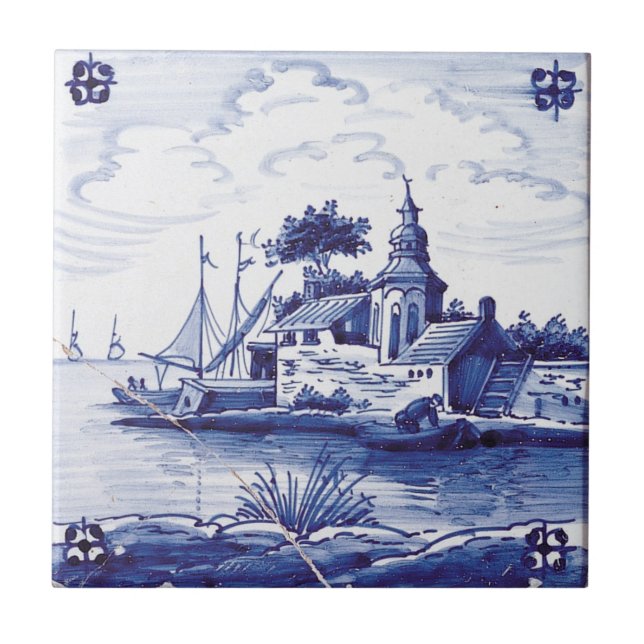 Dutch traditional blue tile (Front)
