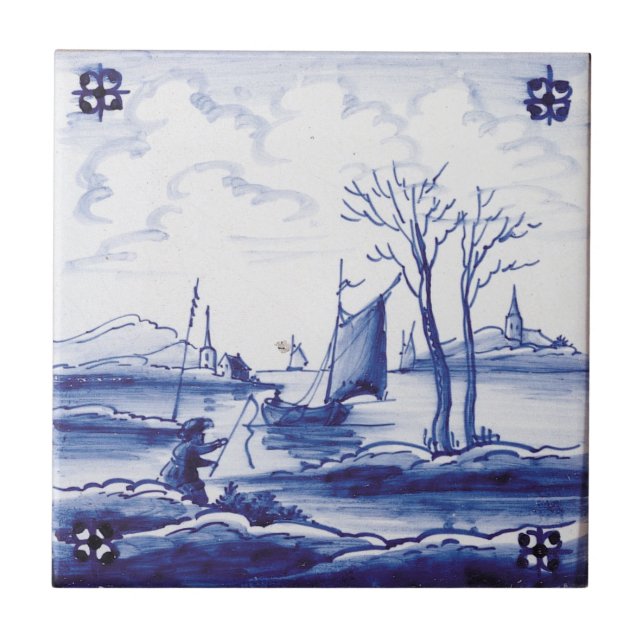 Dutch traditional blue tile (Front)