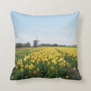 Dutch Tulips and Windmill Holland Cushion