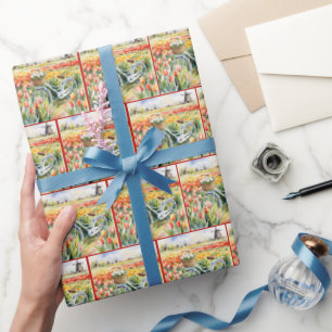 Dutch Tulips In Bike Basket Wrapping Paper