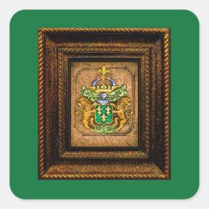 Dutch van Westervelt Family Coat of Arms Greeting Square Sticker