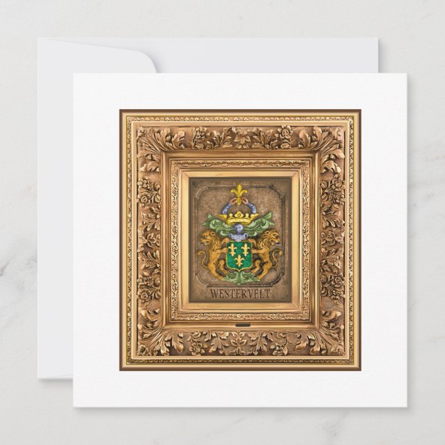 Dutch Van Westervelt Family Coat of Arms  Holiday Card (Front)