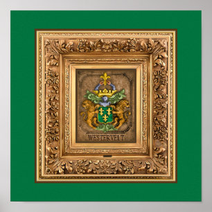 Dutch Van Westervelt Family Coat of Arms Poster