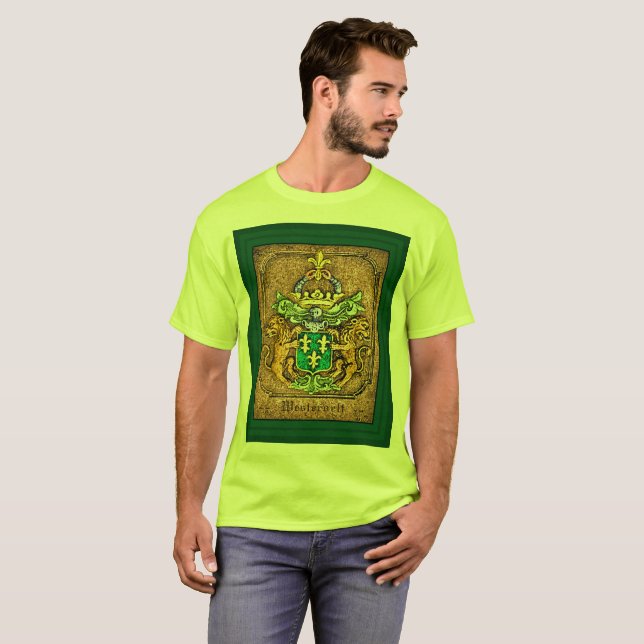 Dutch Van Westervelt Family Coat of Arms T-Shirt (Front Full)
