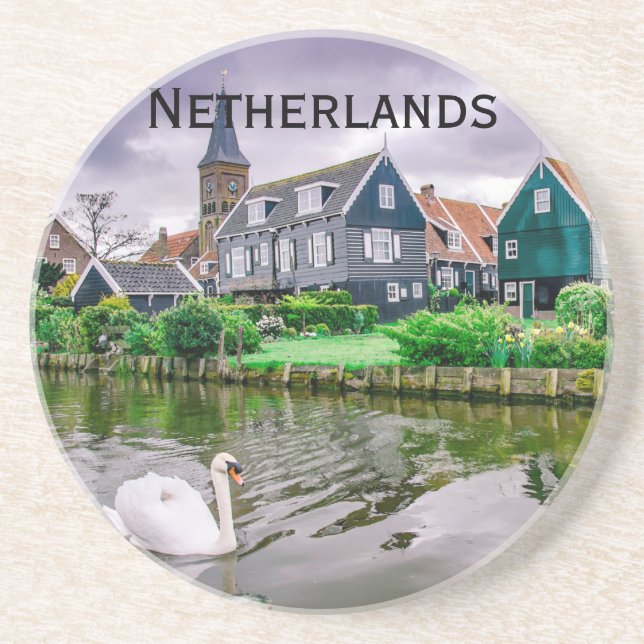 Dutch Village Marken in Netherlands Coaster (Front)