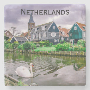 Dutch Village Marken in Netherlands Stone Coaster
