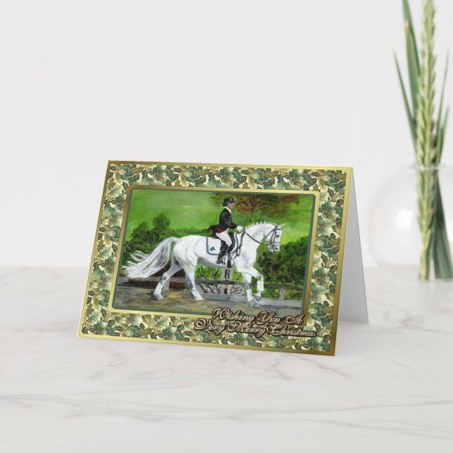 Dutch Warmblood Dressage Horse Christmas Card (Front)