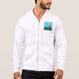 Dutch Windmill and Colorful Tulip Field Hoodie