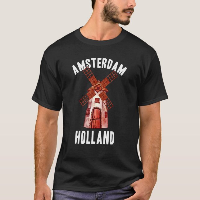 Dutch Windmill In Amsterdam Holland T-Shirt (Front)