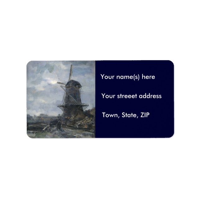 Dutch windmill in moonlight Maris Label (Front)