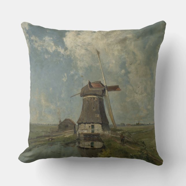 Dutch windmill on polder waterway Paul Gabriël Cushion (Front)