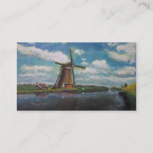 Dutch Windmill Painting Small Photo Card
