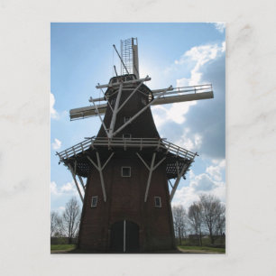 Dutch Windmill Silhouette Postcard