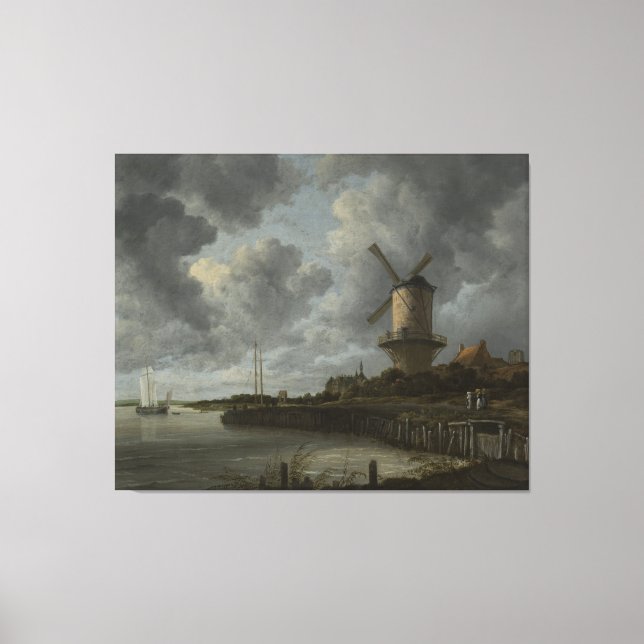 Dutch windmill Wijk bij Duustede, Ruisdael Canvas Print (Front)